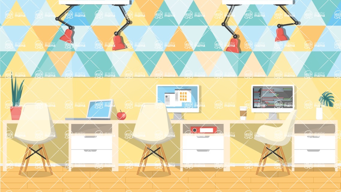 Vector Landscape Mega Bundle - Colorful Modern Office Vector Background Illustration